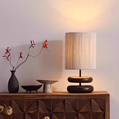温馨个性布艺原木创意台灯QZ022T