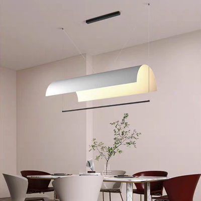 后现代艺术新中式极简长条吊灯瓦檐/1P