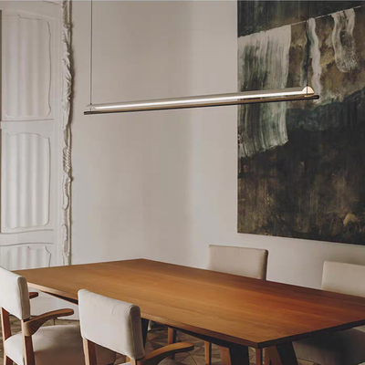 后现代艺术新中式极简长条吊灯瓦檐/WY1...