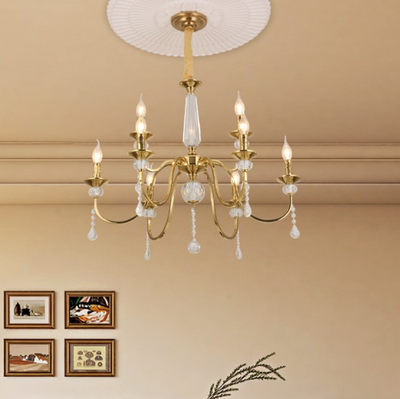 2026爆款美式水晶装饰高级客厅卧室吊灯...