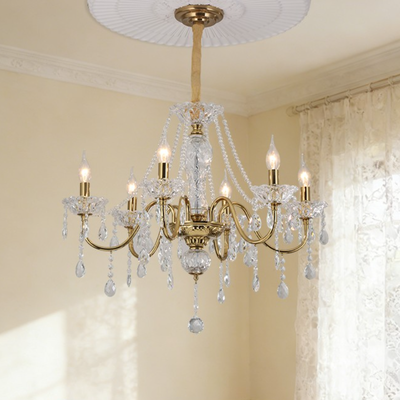 2026新款高级铁艺卧室客厅水晶吊灯1915