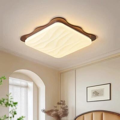 全屋中古风客厅家用大厅简约胡桃木纹吸顶灯...