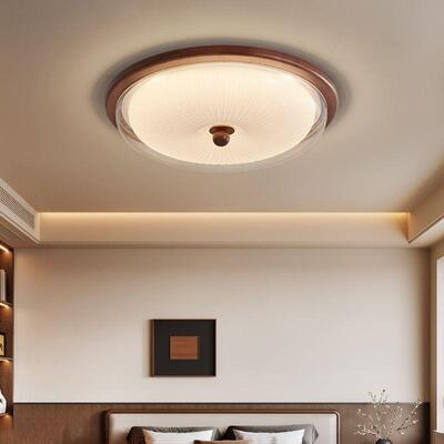 【米家全屋智能】中古风胡桃木中山灯具吸顶...