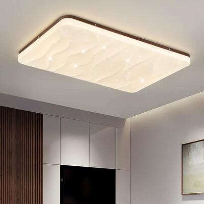 法式中古吸顶灯卧室灯复古美式胡桃木纹全光...