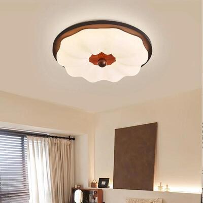 卧室吸顶灯圆形复古花纹主卧灯法式中古风艺...