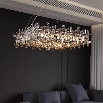 意式大气创意豪华水晶吊灯方形