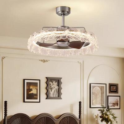 现代简约花朵玻璃轻奢风扇灯1156