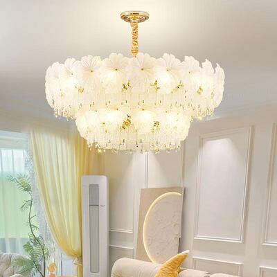 玻璃奶油风法式吊灯1517D圆