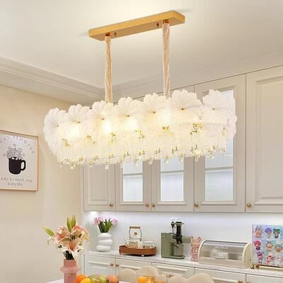 玻璃奶油风法式吊灯1517D椭圆