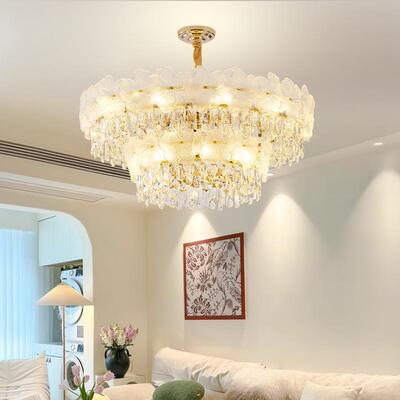 玻璃奶油风法式吊灯1516D圆