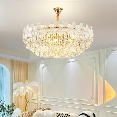 玻璃奶油风法式吊灯1515D圆