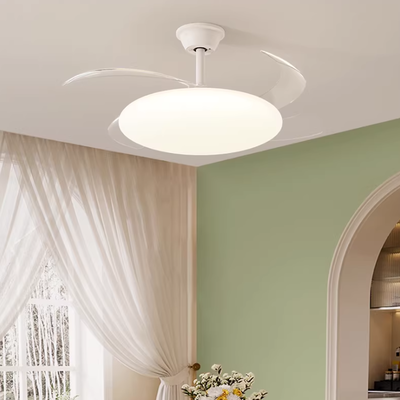 现代简约奶油风卧室餐厅风扇灯860