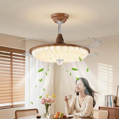 粘水晶砂线条圆罩隐形风扇灯MY-360